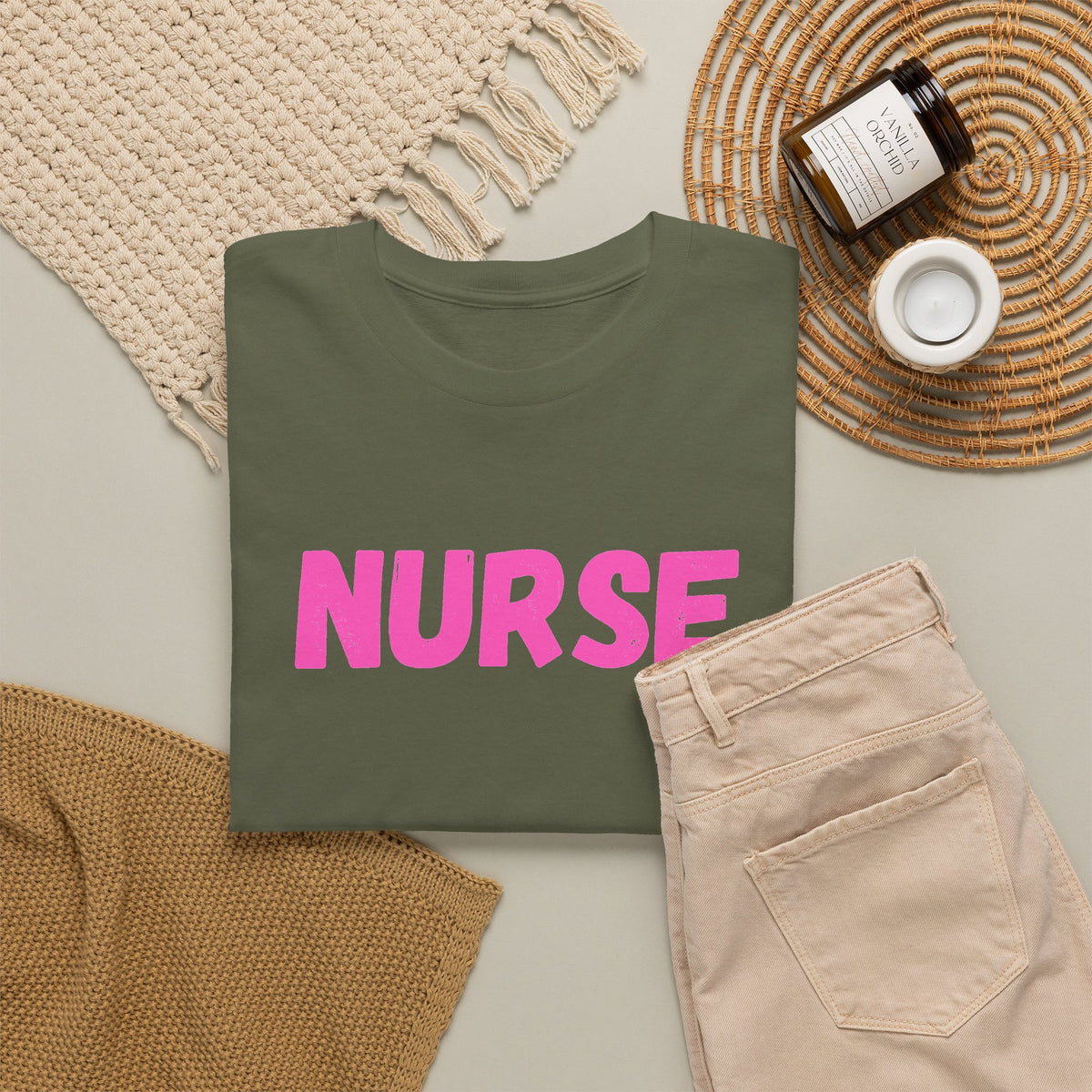 NURSE Pink Text T-Shirt