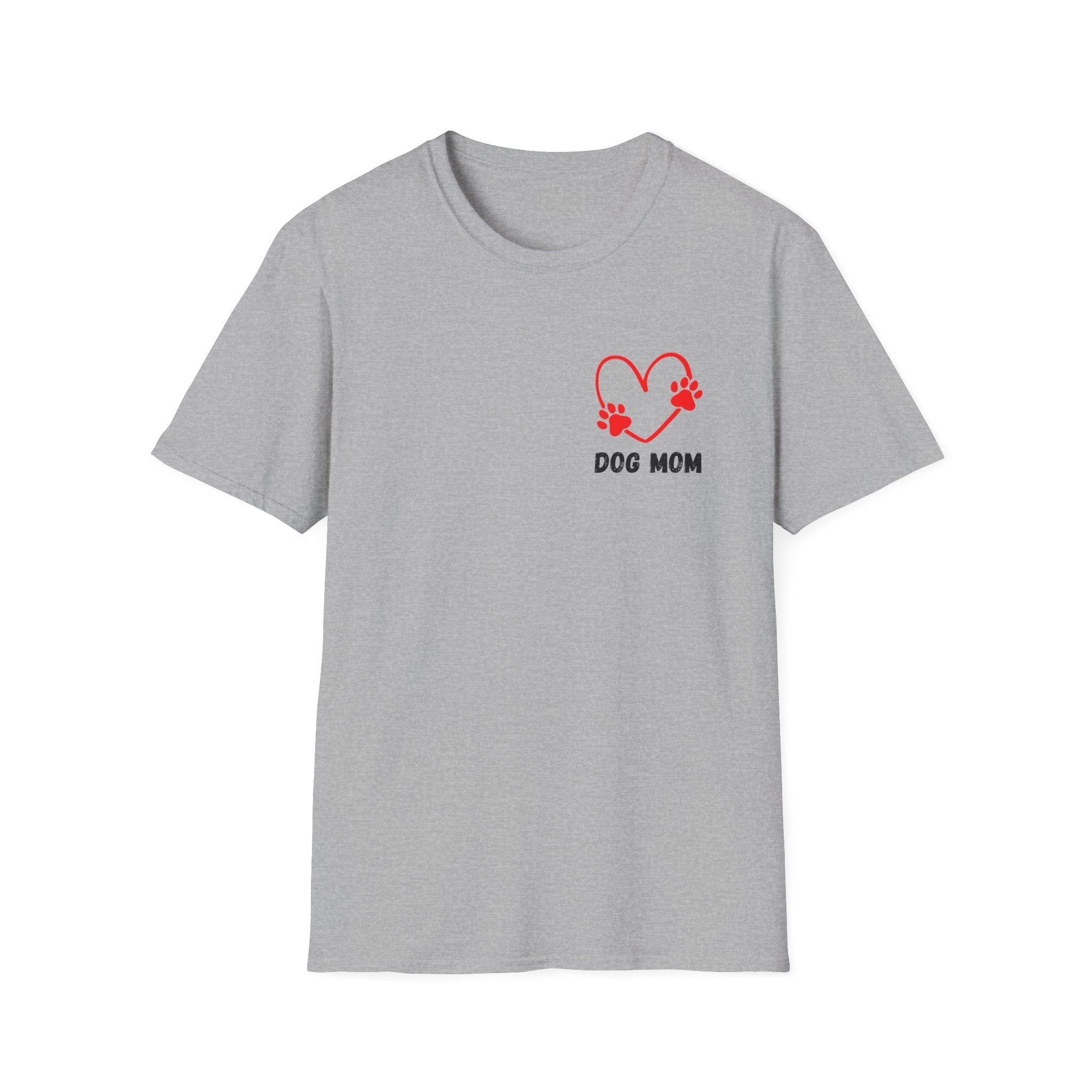 Dog Mom T‑Shirt — Heart Paw Print Tee for Pet Lovers