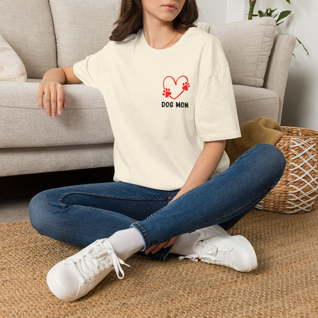 Dog Mom T‑Shirt — Heart Paw Print Tee for Pet Lovers