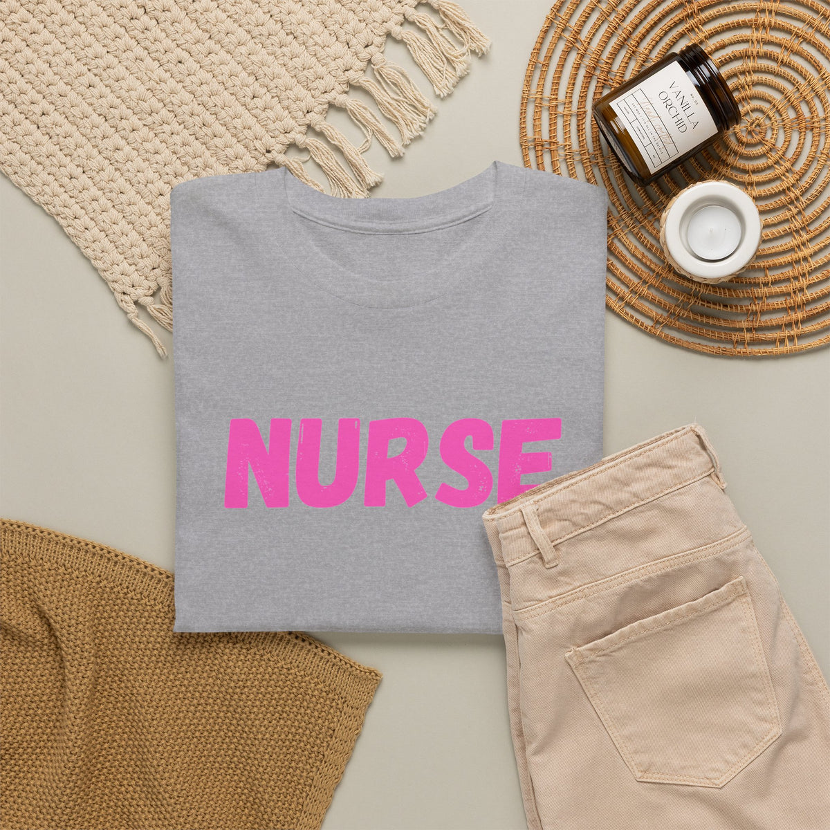 NURSE Pink Text T-Shirt
