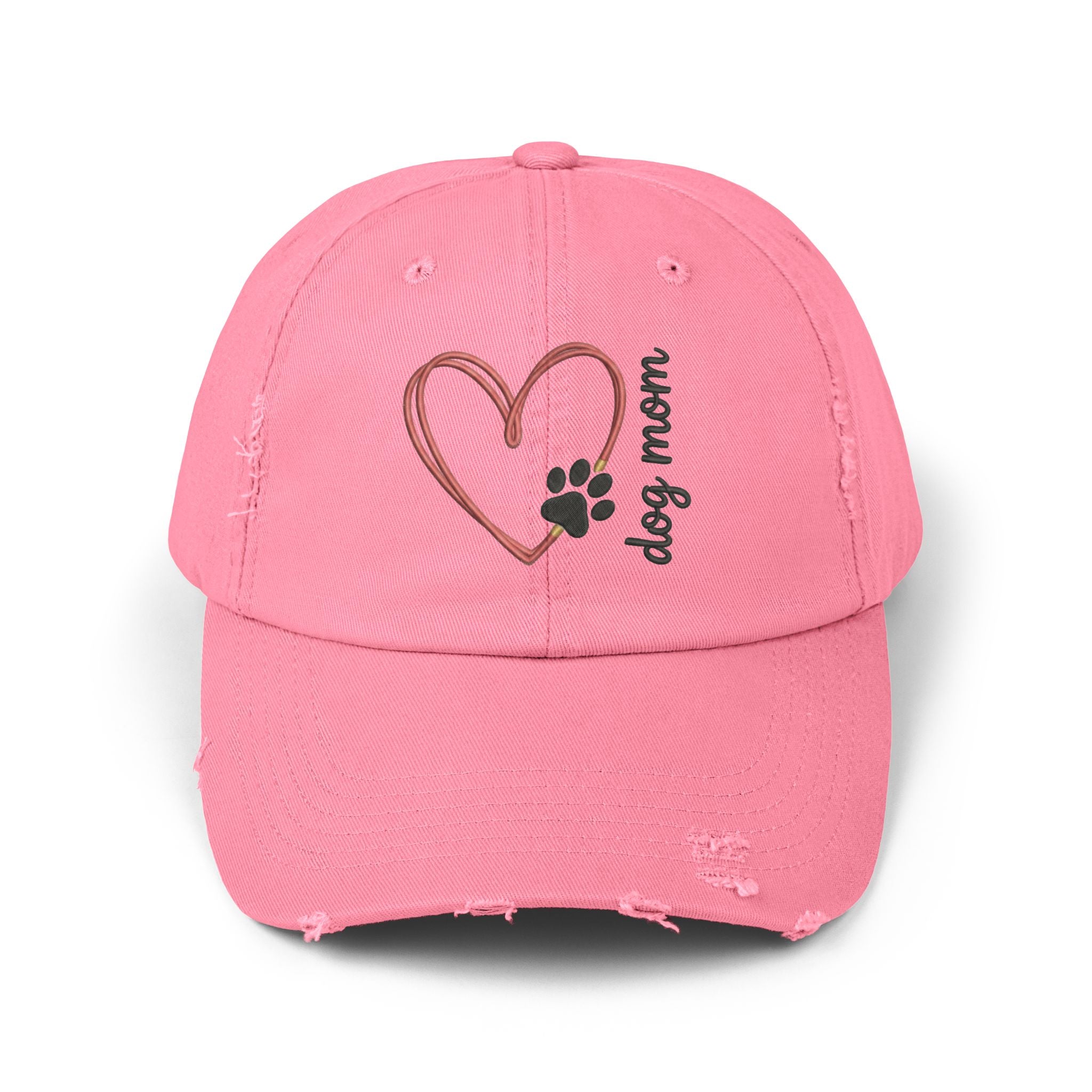 Dog Mom Distressed Cap — Heart & Paw Vintage Baseball Hat