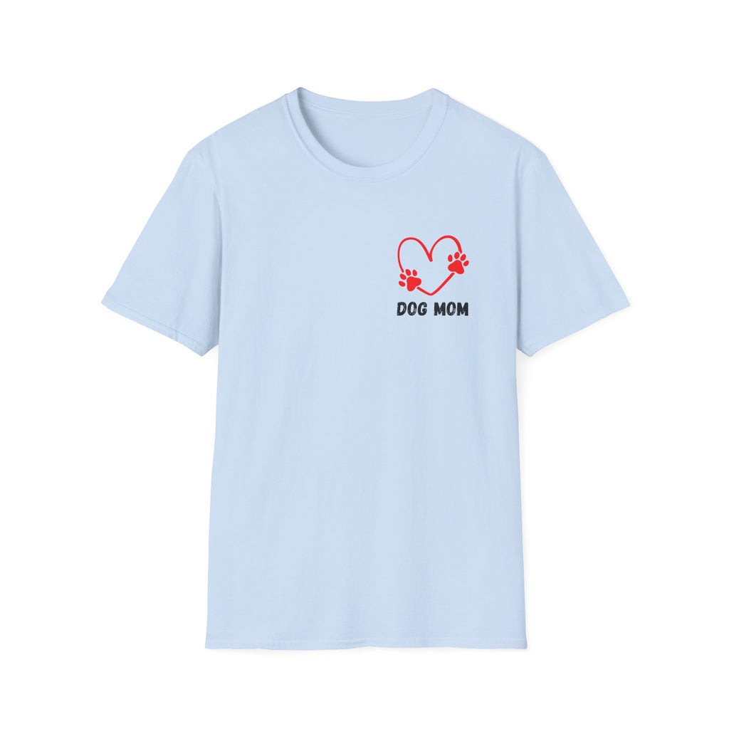 Dog Mom T‑Shirt — Heart Paw Print Tee for Pet Lovers