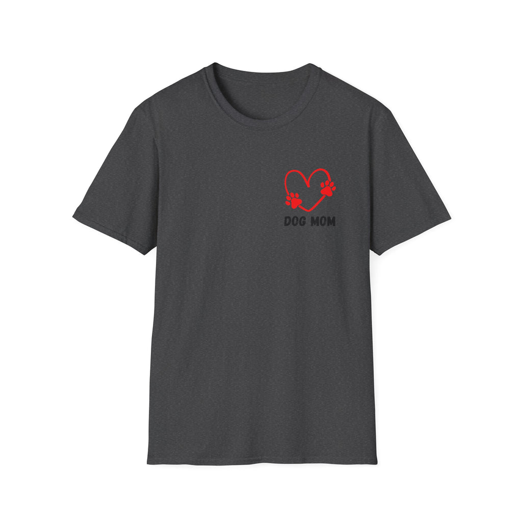 Dog Mom T‑Shirt — Heart Paw Print Tee for Pet Lovers