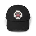 Dog Mom Distressed Cap - Embroidered Paw Patch Baseball Hat