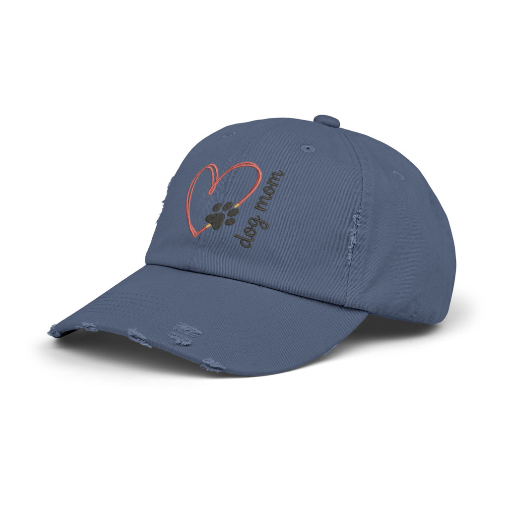 Dog Mom Distressed Cap — Heart & Paw Vintage Baseball Hat