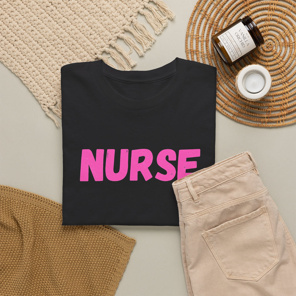 NURSE Pink Text T-Shirt