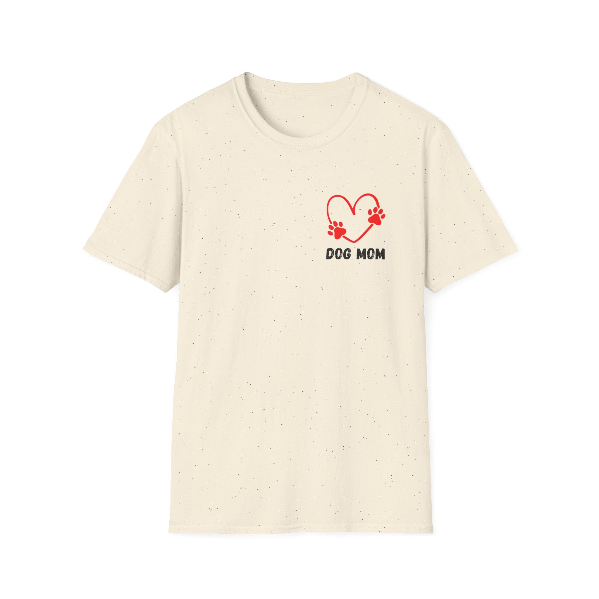 Dog Mom T‑Shirt — Heart Paw Print Tee for Pet Lovers