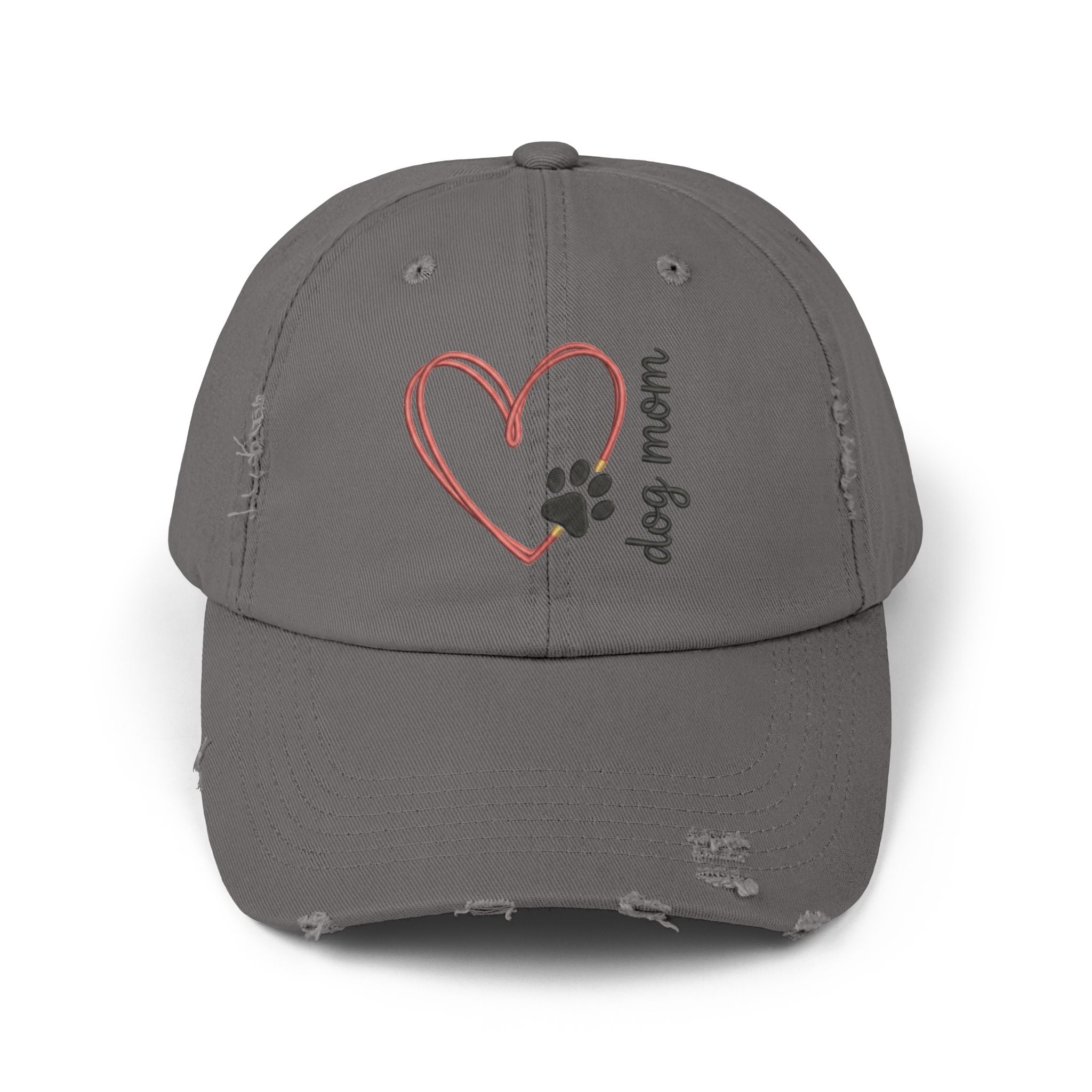 Dog Mom Distressed Cap — Heart & Paw Vintage Baseball Hat