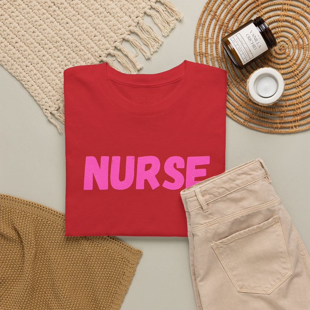 NURSE Pink Text T-Shirt
