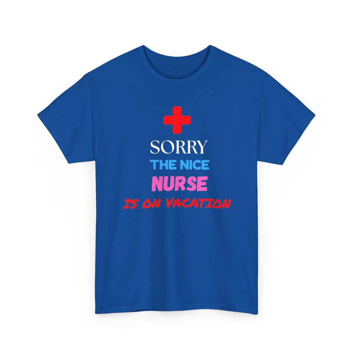 Sorry, the Nice Nurse Is on Vacation Funny Nurse T-Shirt