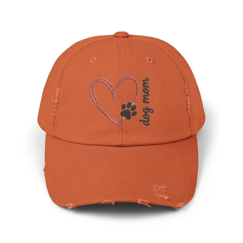 Dog Mom Distressed Cap — Heart & Paw Vintage Baseball Hat