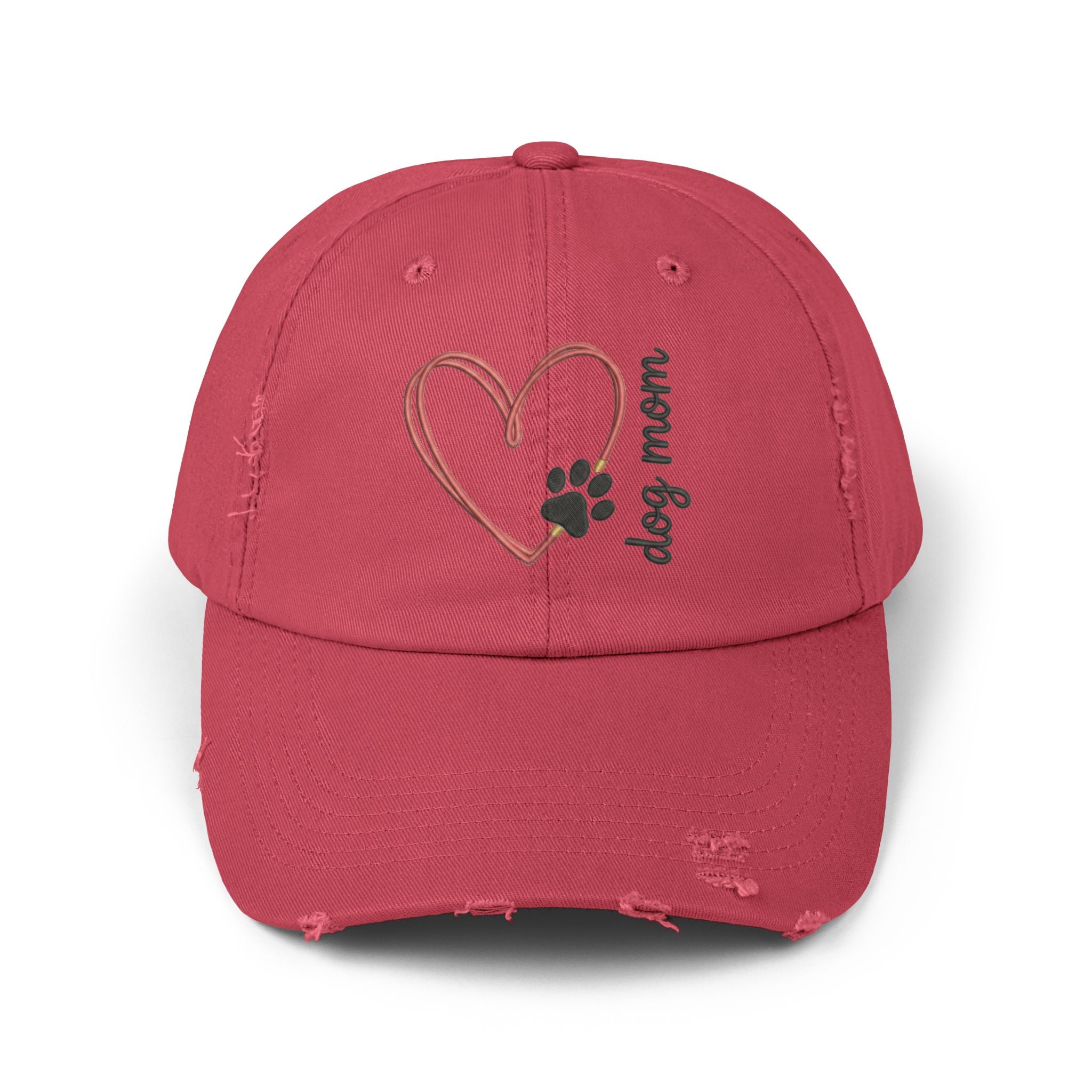 Dog Mom Distressed Cap — Heart & Paw Vintage Baseball Hat