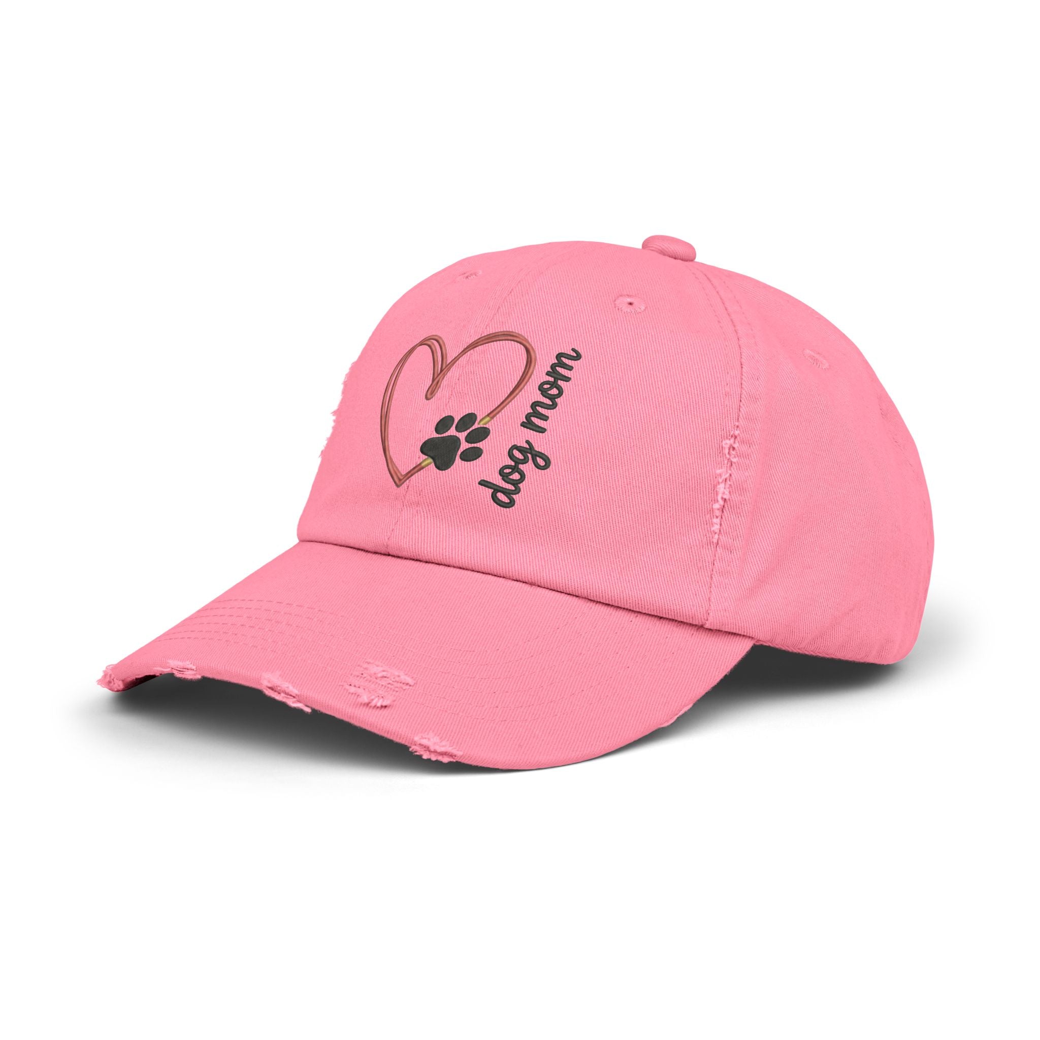 Dog Mom Distressed Cap — Heart & Paw Vintage Baseball Hat