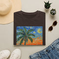 Tropical Night Palm Sunset Beach Art Tee