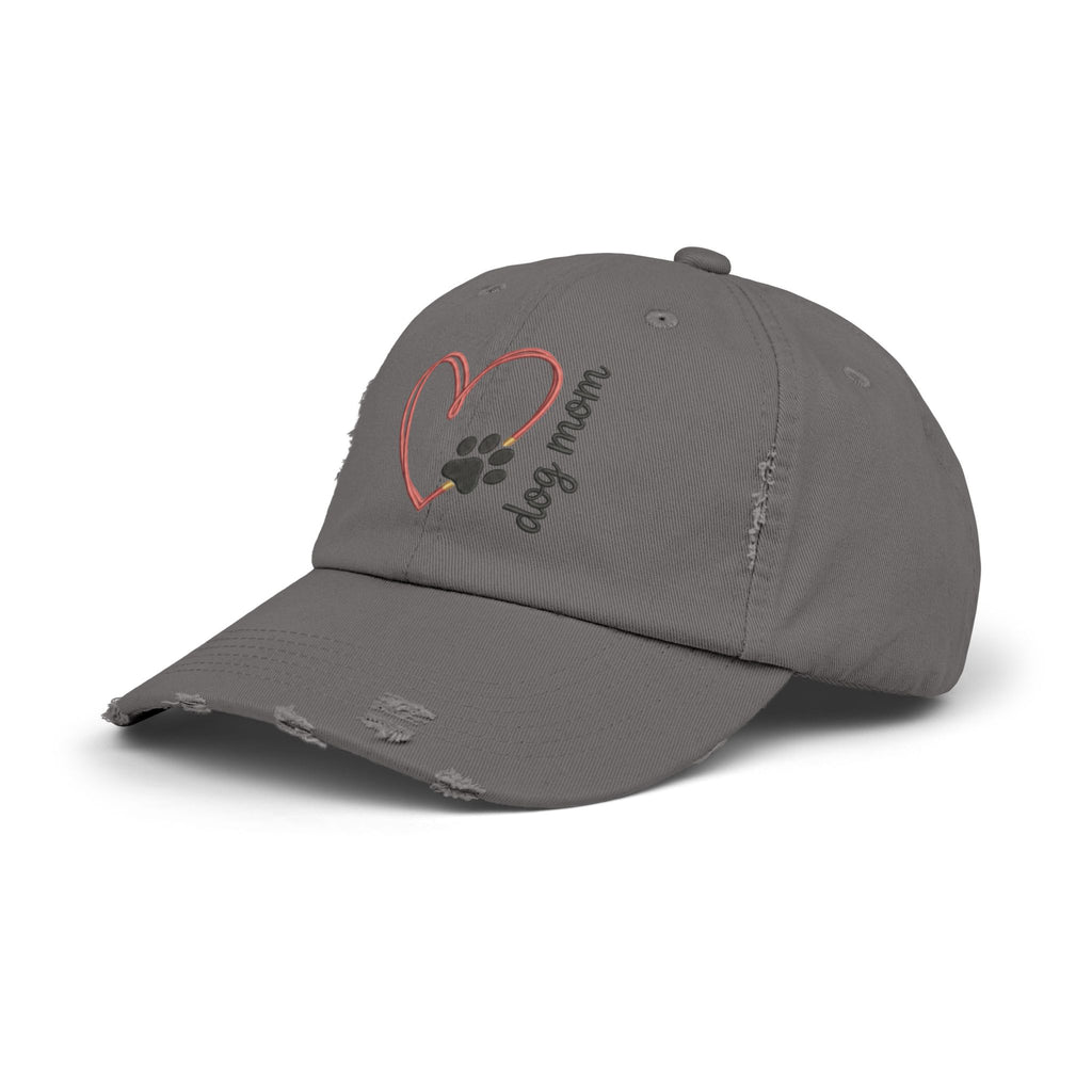 Dog Mom Distressed Cap — Heart & Paw Vintage Baseball Hat