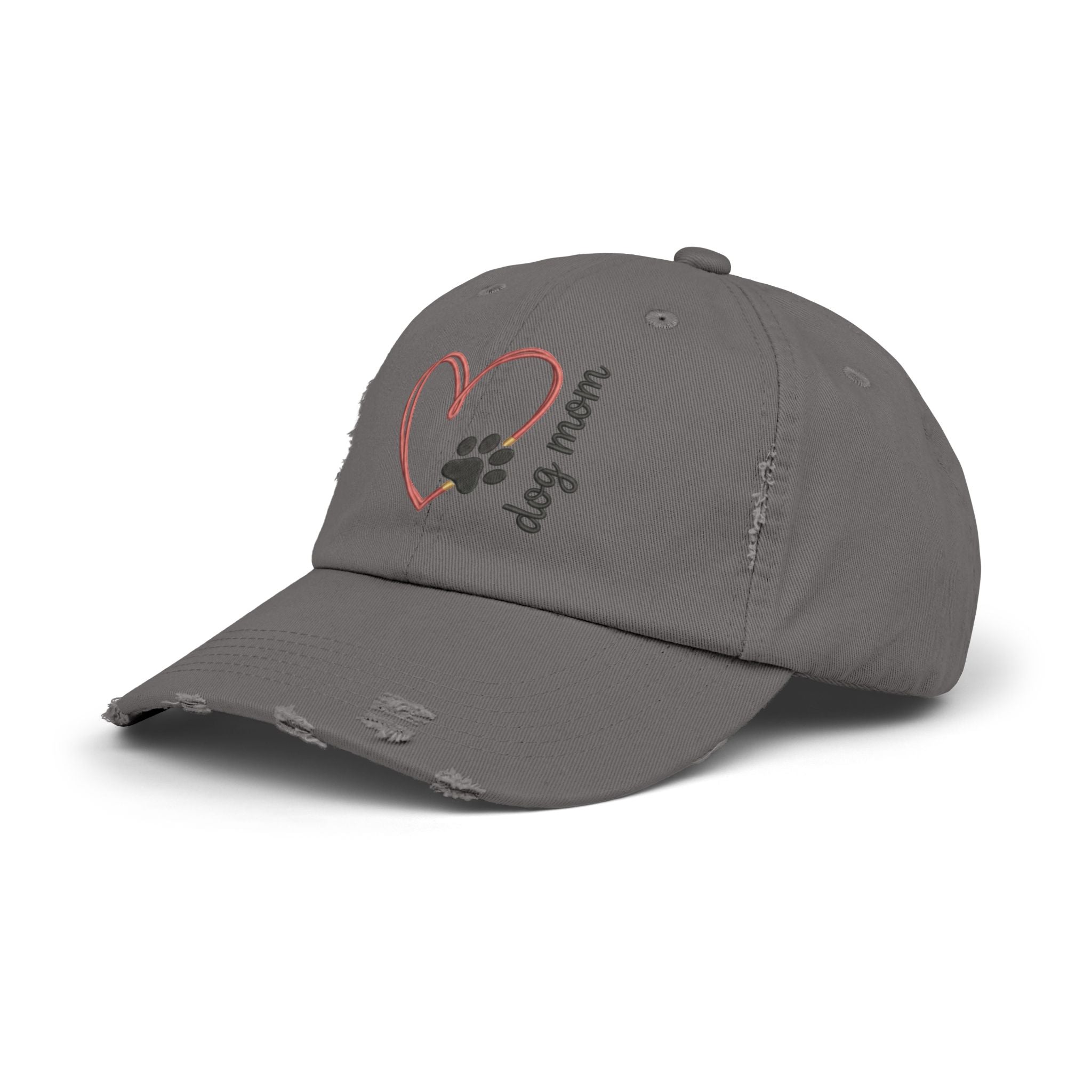 Dog Mom Distressed Cap — Heart & Paw Vintage Baseball Hat