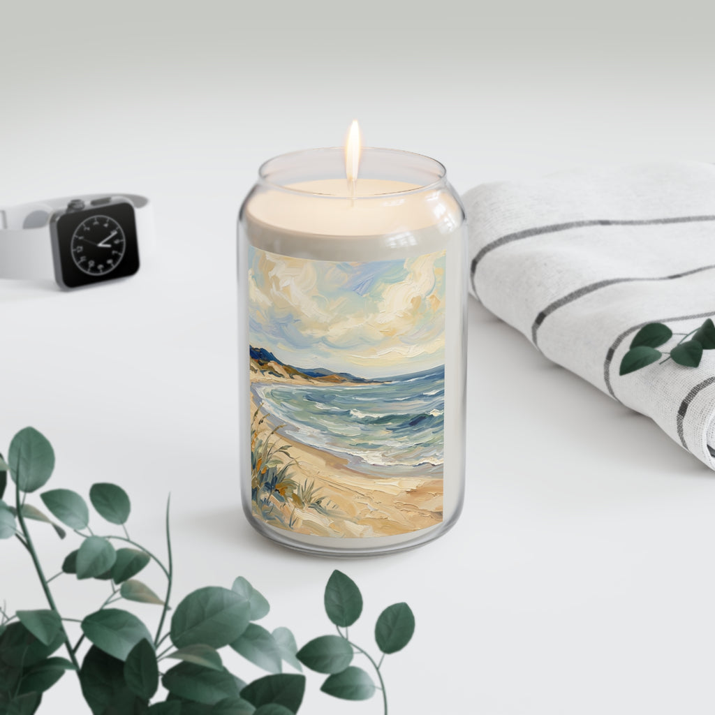 Coastal Breeze Scented Soy Candle — 13.75 oz (Seaside Beach Art)