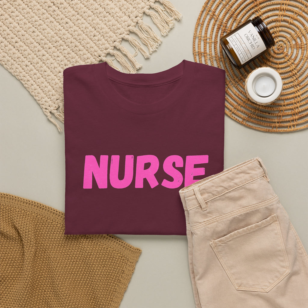 NURSE Pink Text T-Shirt