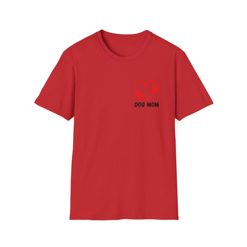Dog Mom T‑Shirt — Heart Paw Print Tee for Pet Lovers