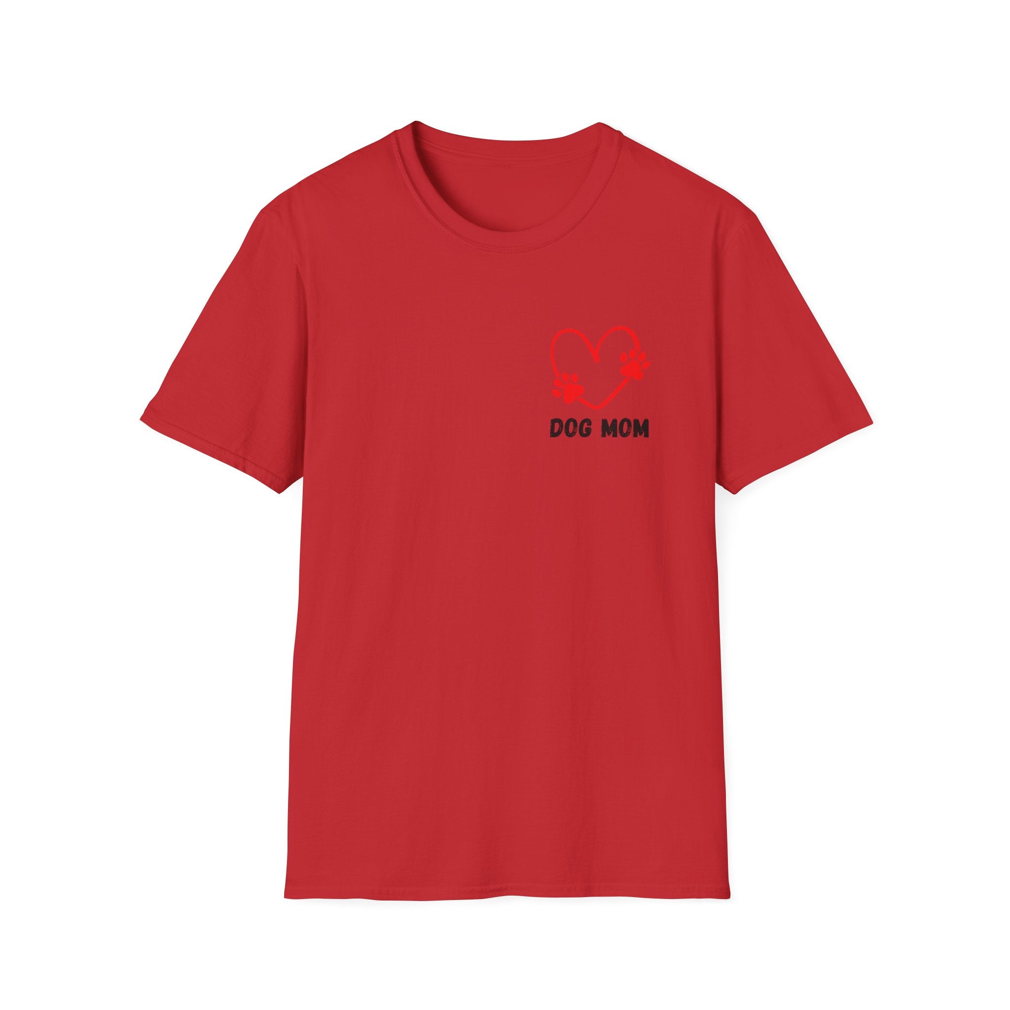 Dog Mom T‑Shirt — Heart Paw Print Tee for Pet Lovers