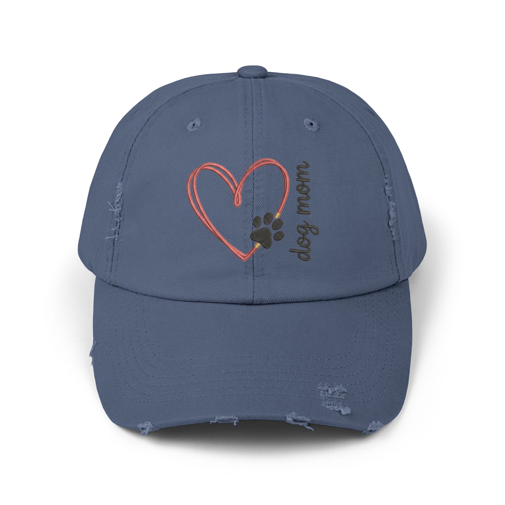 Dog Mom Distressed Cap — Heart & Paw Vintage Baseball Hat